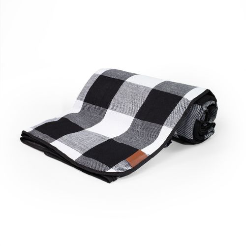 Koc Piknikowy Plażowy Z Izolacją 200X200 Cm - Czarno Biała Krata na Arena.pl