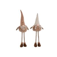 ozdoby świąteczne Home ESPRIT Brązowy Beżowy Gnom 30 x 18 x 65 cm (2 Sztuk)