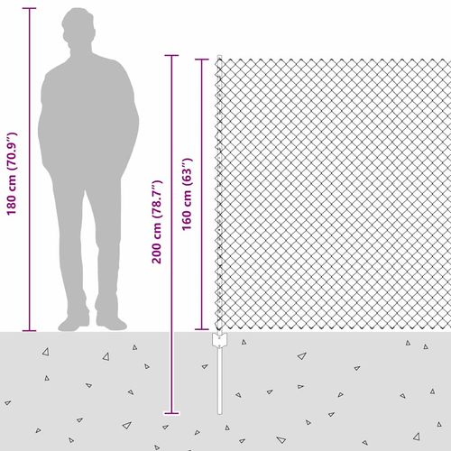 Ogrodzenie z słupkami Srebrny 1.6 x 10 m Stal na Arena.pl