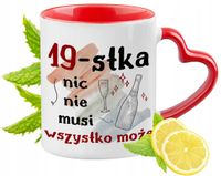 19 Urodziny Czerwony Z Uszkiem W Kształcie Serca Na Prezent