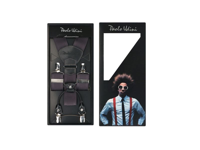 Szare Stalowe Gładkie szelki do spodni Orginalne Top-Gal zdjęcie 1