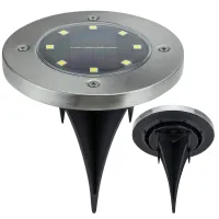 Lampa ogrodowa solarna 8 led najazdowa czujnik lampka gruntowa do ogrodu
