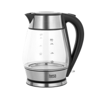 CZAJNIK ELEKTRYCZNY TEESA TSA1512B SZKLANY + INOX 2000W CZARNY 1,7L