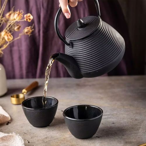 zaparzacz żeliwny dzbanek 1l z filtrem i filiżankami kinghoff kh-1846 na Arena.pl