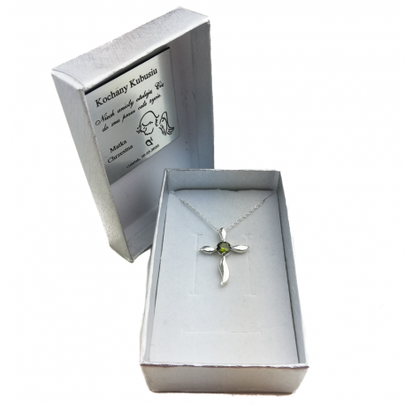 SREBRNY KRZYŻYK OZDOBNY Z CYRKONIĄ SREBRO PRÓBY 925 DOSTĘPNY W RÓŻNYCH KOLORACH zdjęcie 14