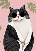 Plakat 70x100cm Kocur  Minimalistyczny , Wnętrza Styl Skandynawski, Boho