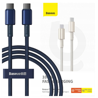 Kabel USB-C do USB-C Baseus Tungsten Gold, 100W, 1m (niebieski)