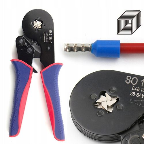 Zaciskarka Praska do Tulejek Kabli Konektorów Przewodów 0,08 mm2 - 16 mm2 na Arena.pl