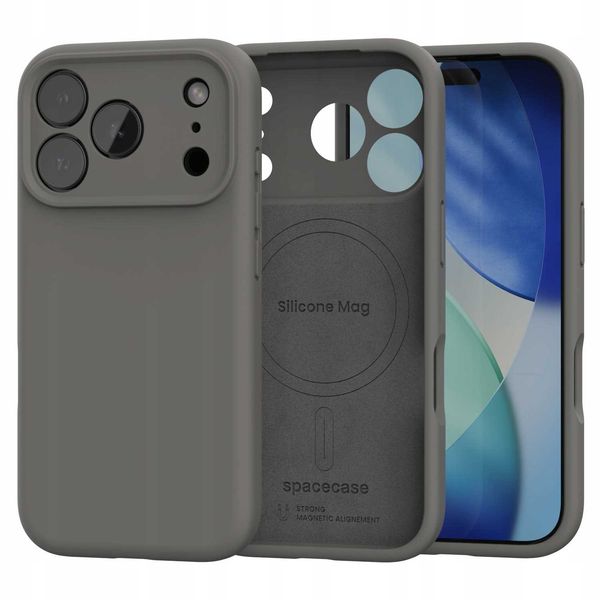 Spacecase Silicone Mag Iphone 17 Pro Max Gray zdjęcie 7