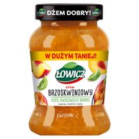 Łowicz Dżem brzoskwiniowy o obniżonej zawartości cukrów 450 g