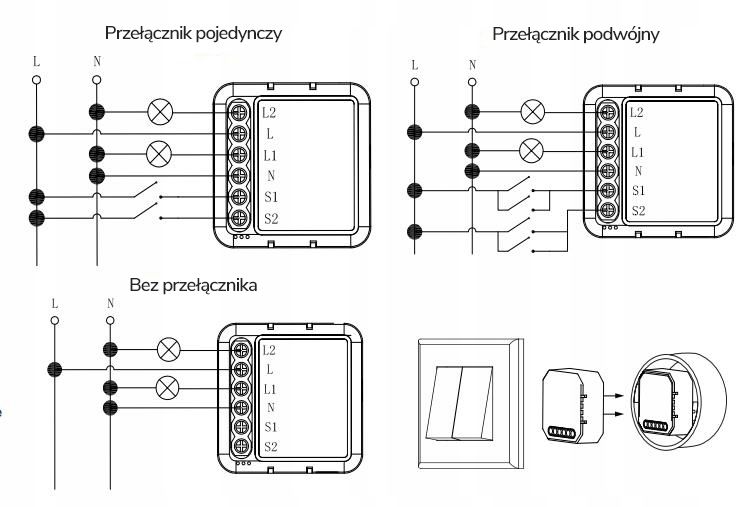 OXT Mini Ściemniacz 2 Obwody WiFi TUYA zdjęcie 4