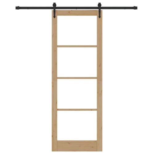 Drzwi Przesuwne Brązowy 83 x 232 cm Drewno i metal na Arena.pl