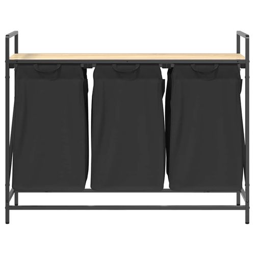 Kosz na pranie 3 przegrody z półką, dąb sonoma na Arena.pl