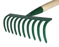 grabie uniwersalne 20cm 10 zębne metalowe z trzonkiem drewnianym 80cm