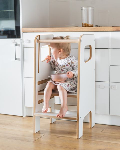 Zabudowany Kitchen Helper dla dzieci Biały zdjęcie 4