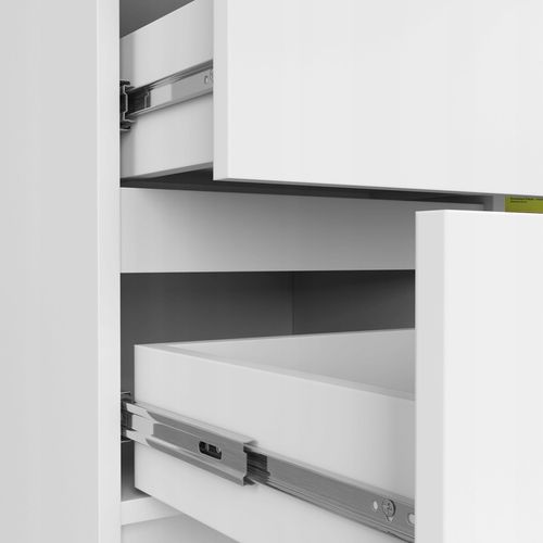 Biała komoda do pokoju nastolatka 80 cm pojemna 3 szuflady 1 drzwi 2 na Arena.pl