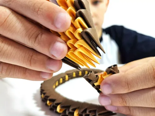 Zabawka kreatywna dla dzieci i dorosłych - Origami 3D Kobra (360 elementów) na Arena.pl