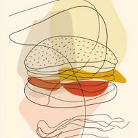 Plakat 100x100cm Cieniutki Burger