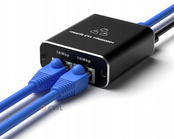 Adapter rozdzielacz mini Switch splitter LAN Ethernet RJ45 2xRJ45 1000M 1GB zdjęcie 9