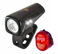 MARKOWY ZESTAW ROWEROWY MOCNA LAMPKA SIGMA BUSTER 150 TYŁ NUGGET 150LM USB