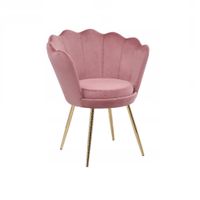 Ozdobny fotel wypoczynkowy muszelka welwet Rózowy Novio