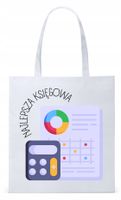 Dla Księgowej Księgowego Torba Eco Biała Shopper Z Nadrukiem Ze Zdjęciem