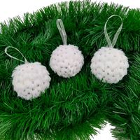 BOMBKI CHOINKOWE BIAŁE 8cm DUŻE OZDOBY ZAWIESZKI NA CHOINKĘ KOMPLET 3szt