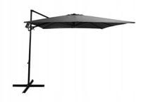 Duży parasol ogrodowy AUSTIN 300 cm ciemnoszary z wysięgnikiem