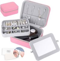 szkatułka na biżuterię pudełko organizer różowy