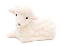 Baranek wielkanocny flokowany figurka dekoracja do stroika koszyczka