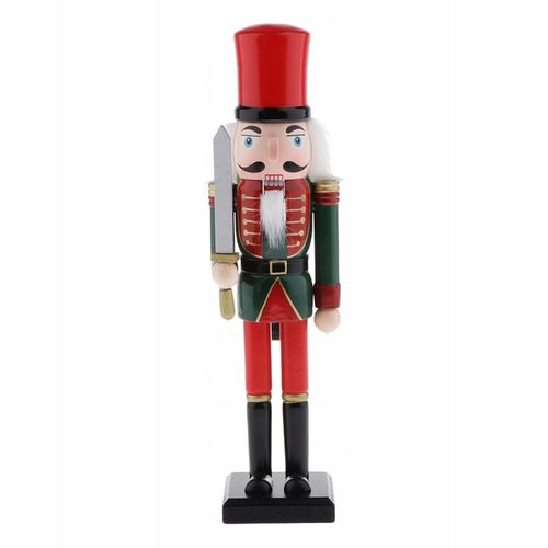 30cm Drewniany Dziadek do Orzechów Solider Figury Model Pacynka Lalka na Arena.pl