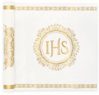 Bieżnik komunijny IHS Eukaliptus złoty 5 m Pierwsza Komunia Święta