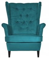 Fotel uszak skandynawski Gaja Family Meble turkusowy niebieski WELUR