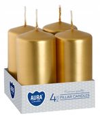 BISPOL świeca walec wotywne Złote 40/80 4szt