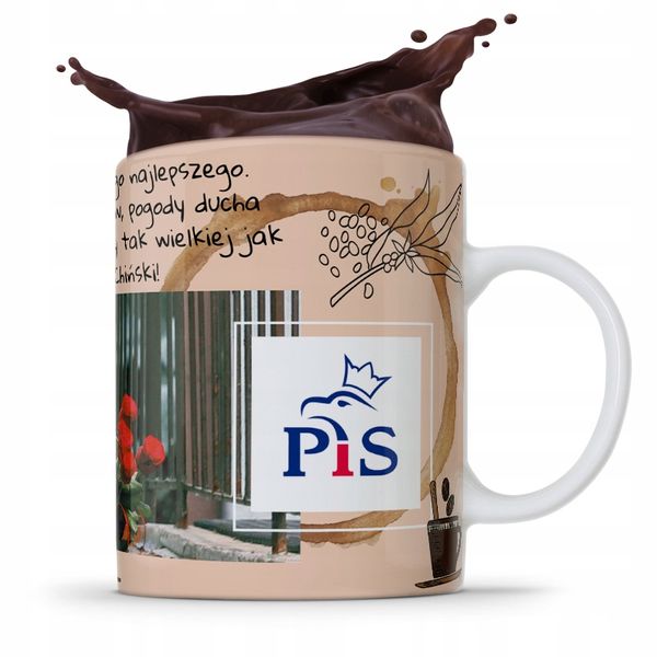 Kubek Full Print Prezesa Jarosław Kaczyński Pis Z Nadrukiem Ze Zdjęciem zdjęcie 1