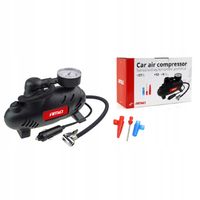 KOMPRESOR SAMOCHODOWY 12V 250 PSI POMPKA DO KÓŁ SPRĘŻARKA + ADAPTERY AMIO