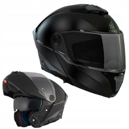 KASK MOTOCYKLOWY SZCZĘKOWY MT HELMETS ATOM 2 SV SOLID BLACK MATT NA PREZENT na Arena.pl