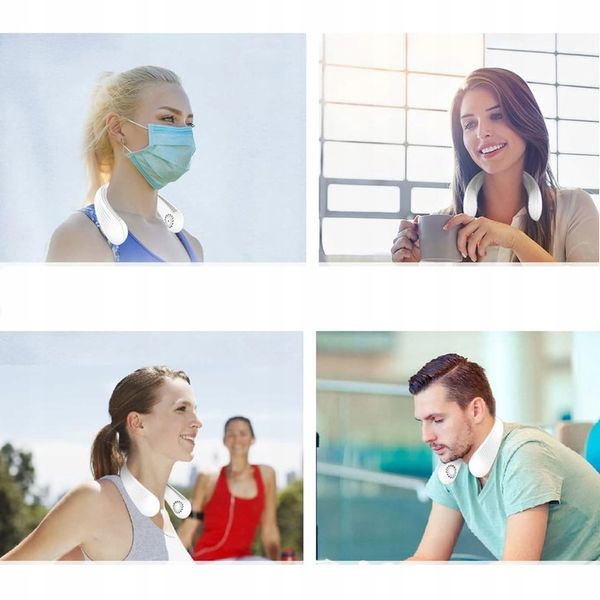 PRZENOŚNY WENTYLATOR WIATRAK NA SZYJĘ USB TRZY REGULOWANE PRĘDKOŚCI 3000mAh zdjęcie 13