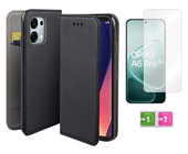 Etui z klapką do OPPO A6 PRO 5G case smart magnet portfel + szkło na ekran