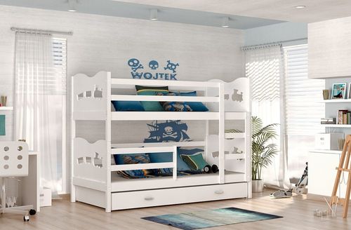 Łóżko MAX 2 białe Kolor - Czerwień na Arena.pl