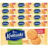 Krakuski Zbożowe Herbatniki z płatkami owsianymi 201 g x 12 sztuk