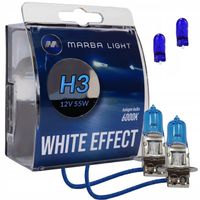 ŻARÓWKI H3 12V 55W MARBA LIGHT WHITE EFFECT + W5W