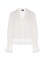 THE KOOPLES Bluzka z gipiurą ecru 42