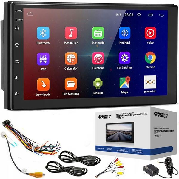 MEGA Radio Samochodowe ANDROID Bluetooth WiFi USB 2DIN GPS MIKROFON zdjęcie 1