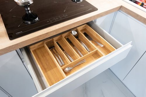 WKŁAD DO SZUFLADY NA SZTUĆCE BAMBUSOWY DREWNIANY ORGANIZER ROZSUWANY na Arena.pl