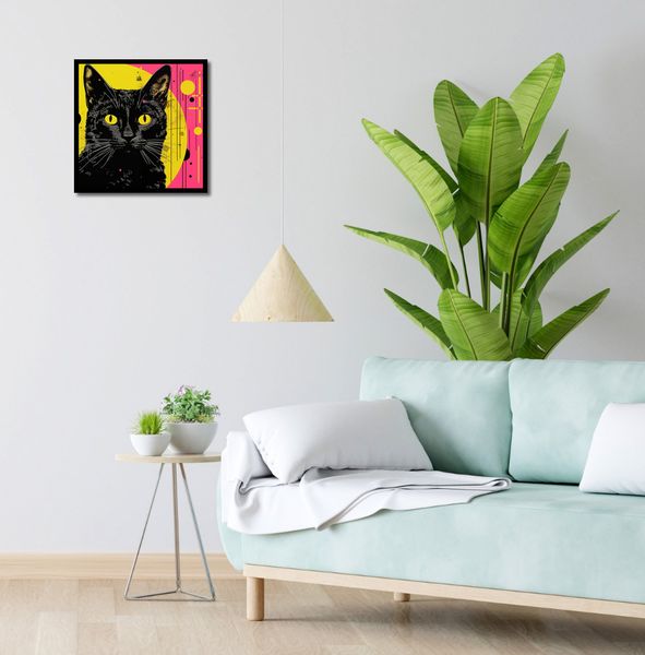 Plakat 40x40cm Neonowy Kocur zdjęcie 4