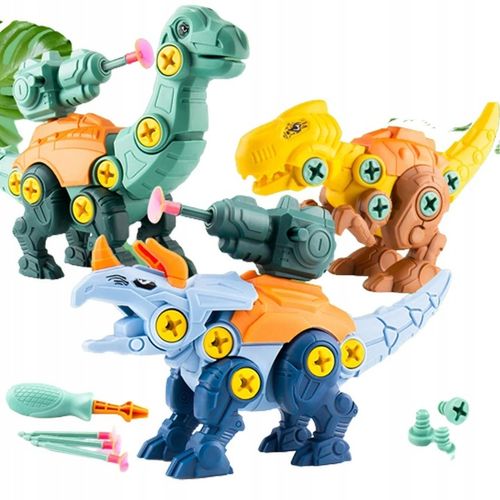 DINOZAURY DO SKRĘCANIA ROZKRĘCANIA Zestaw 3 FIGURKI z wyrzutniami STRZAŁKI na Arena.pl