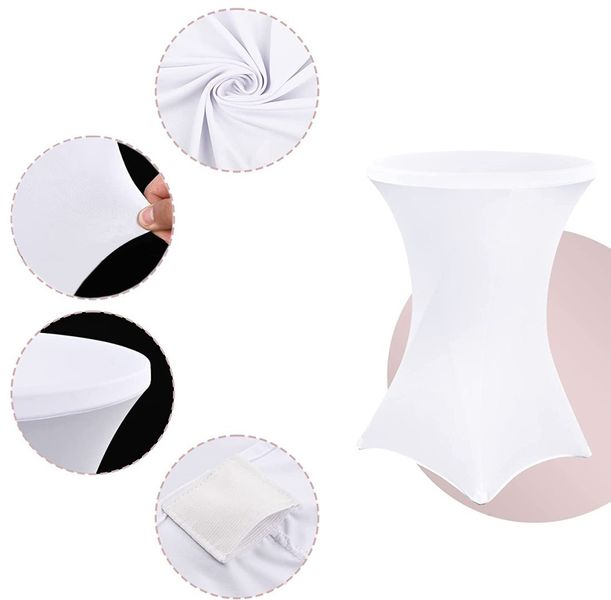 Pokrowiec na stolik koktajlowy BIAŁY 80 cm zdjęcie 6