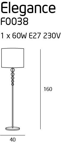 Lampa podłogowa ELEGANCE F0038 - MaxLight na Arena.pl