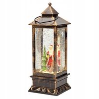 LATARNIA LAMPION Z MIKOLAJEM ŚNIEG 28CMLED